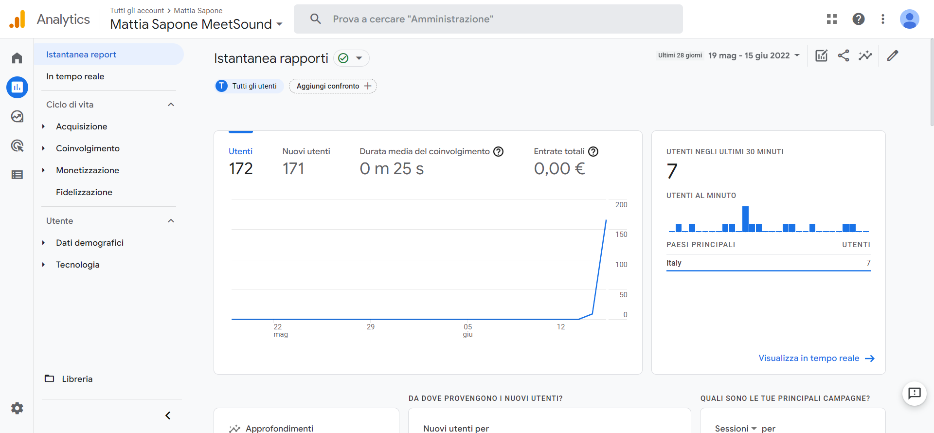 Risultati analytics